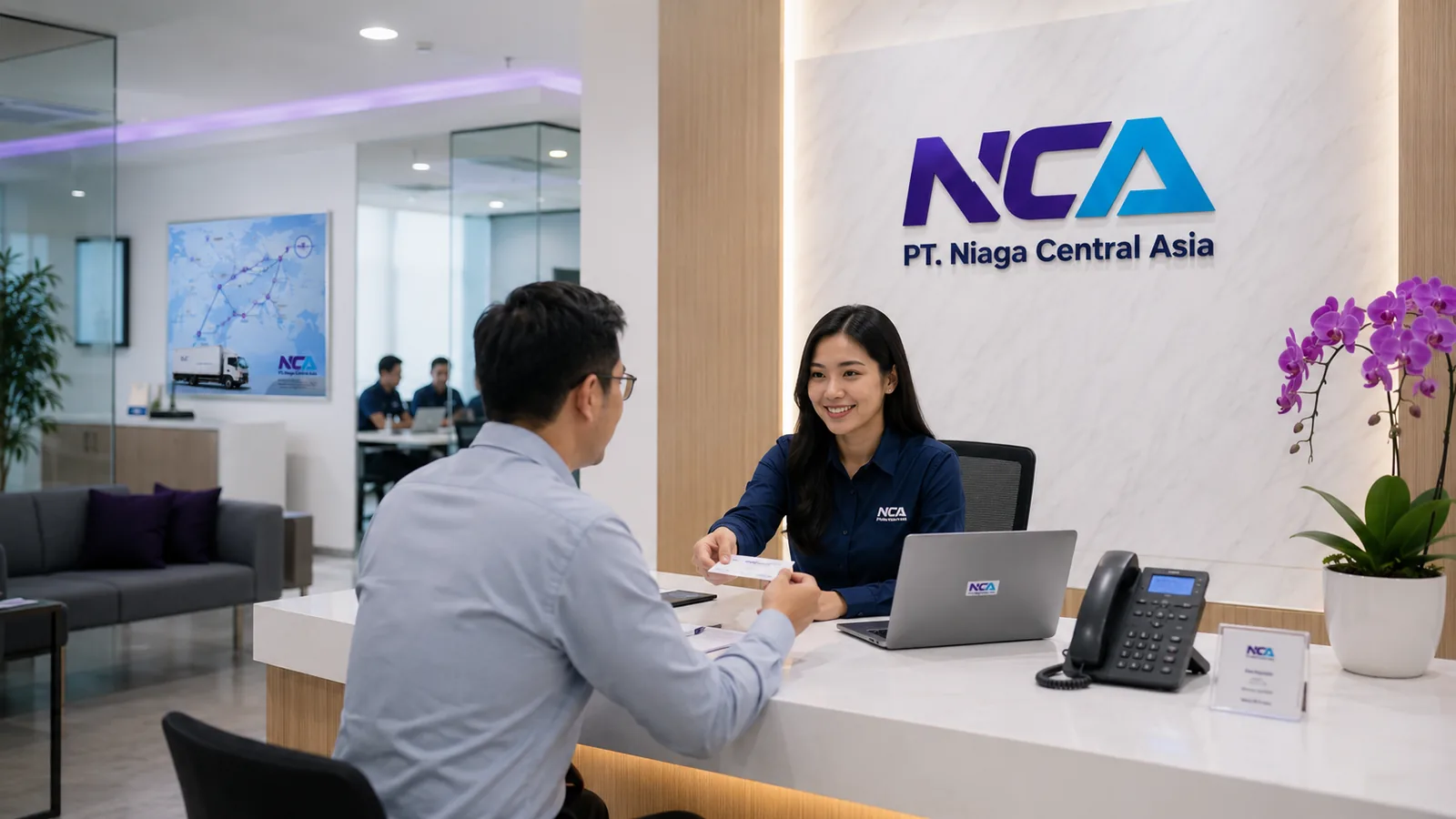Visual kantor dan layanan kontak resmi PT Niaga Central Asia