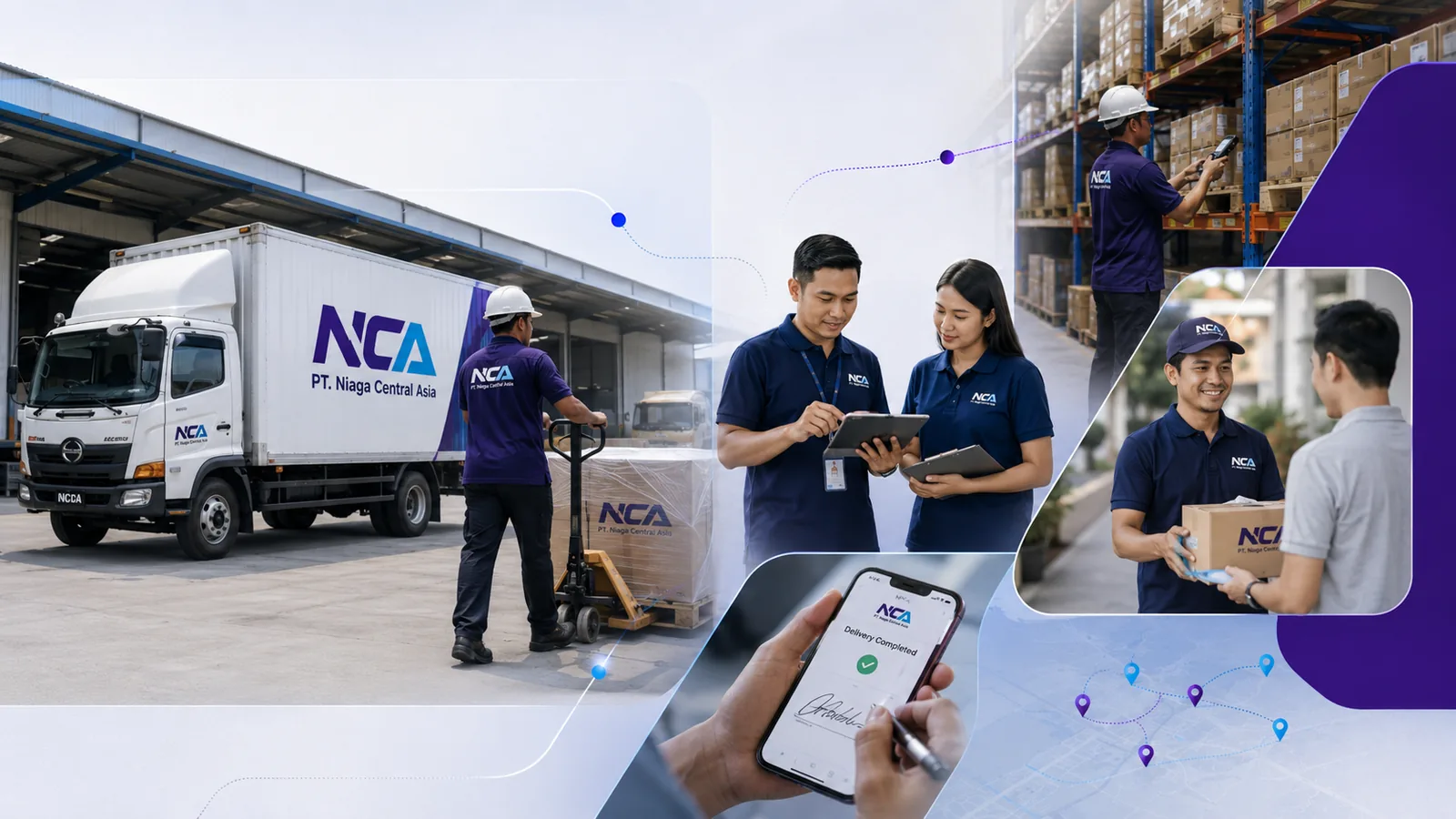 Visual layanan distribusi dan logistik PT Niaga Central Asia