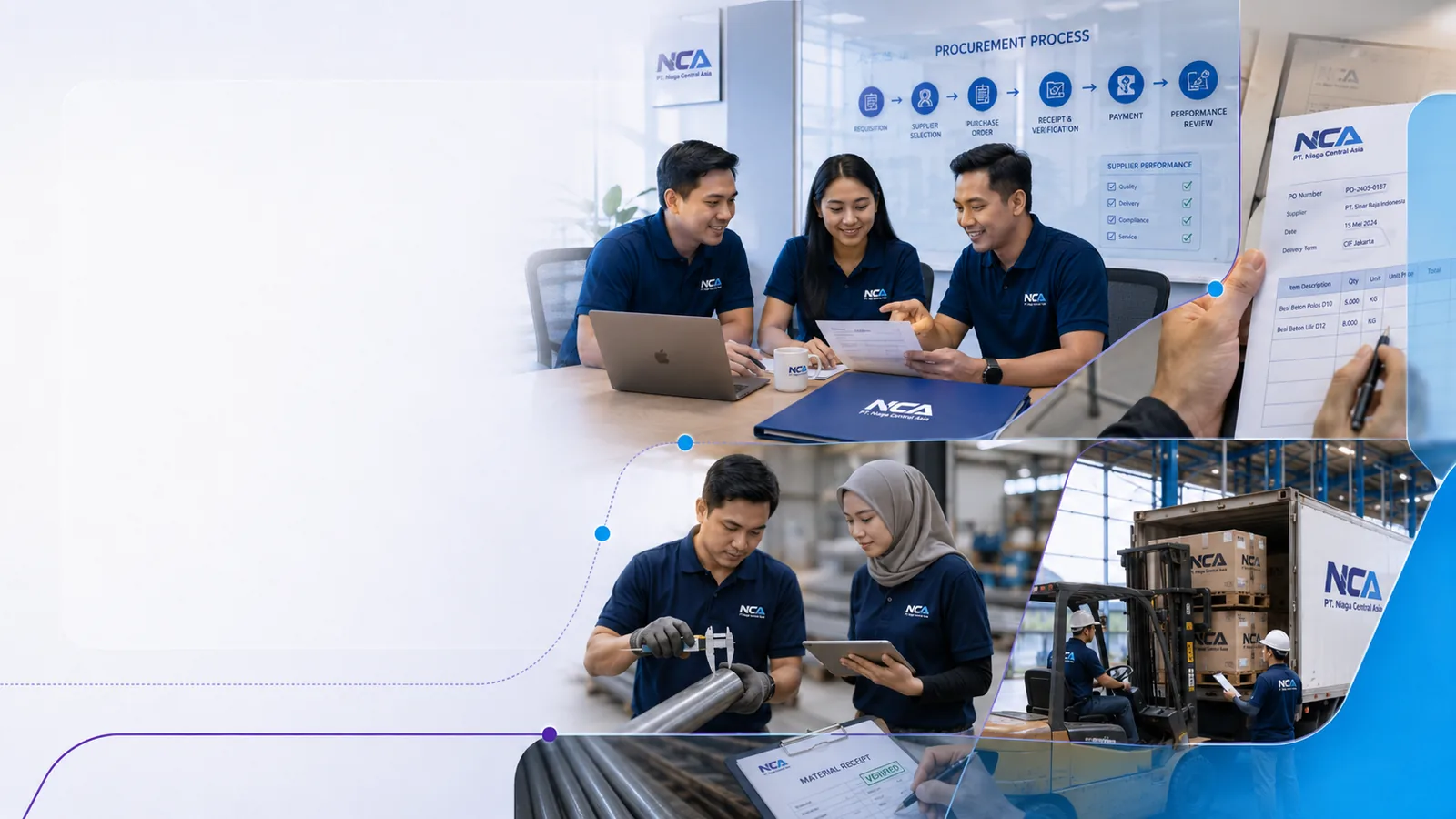 Visual dukungan pengadaan dan procurement PT Niaga Central Asia