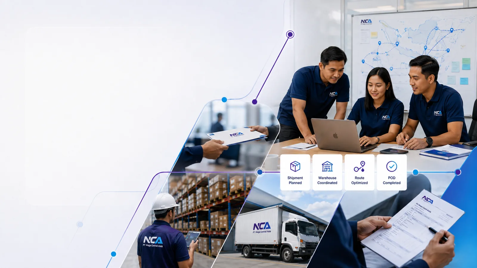 Visual supply chain support dan koordinasi operasional PT Niaga Central Asia