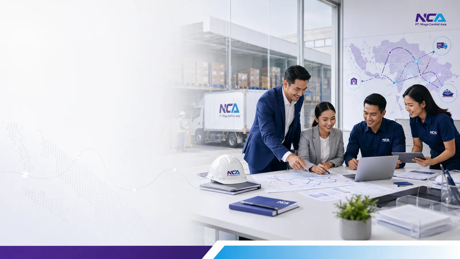 Tim PT Niaga Central Asia melakukan koordinasi operasional logistik dan supply chain